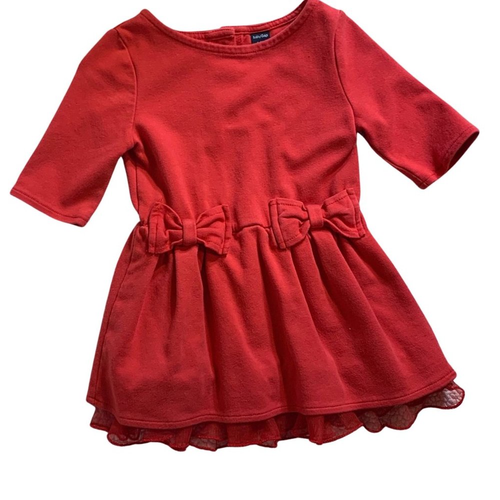 Baby Gap Red Dress W/ Ruffles and Bows, 12 - 18M